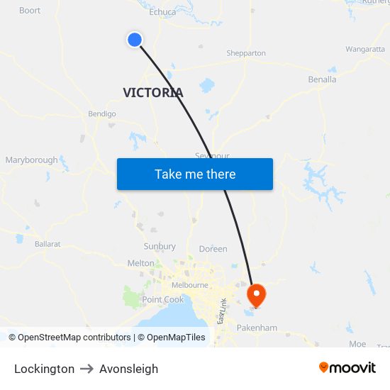 Lockington to Avonsleigh map