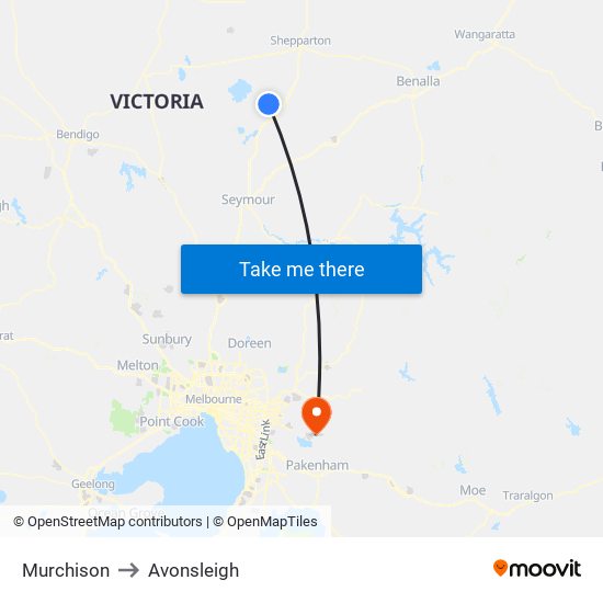 Murchison to Avonsleigh map