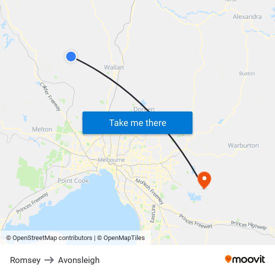 Romsey to Avonsleigh map