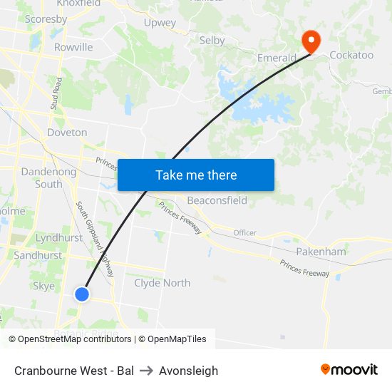 Cranbourne West - Bal to Avonsleigh map