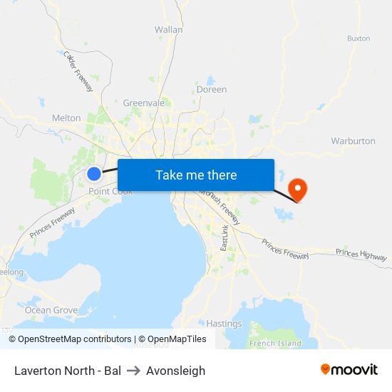 Laverton North - Bal to Avonsleigh map