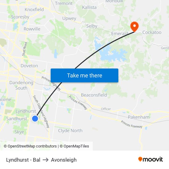 Lyndhurst - Bal to Avonsleigh map