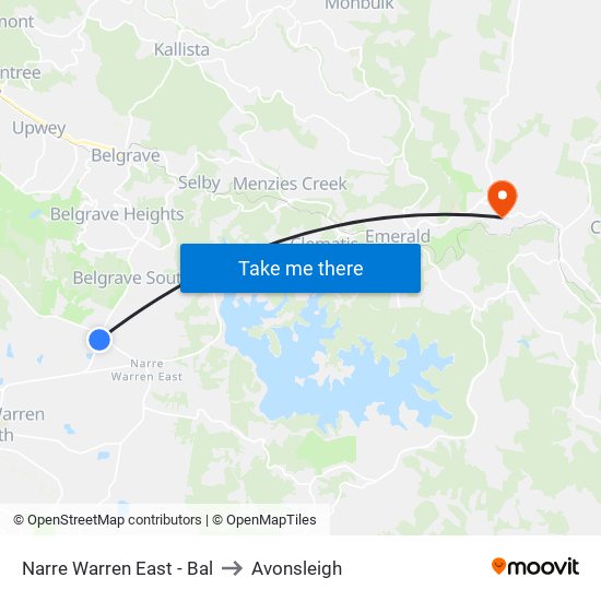 Narre Warren East - Bal to Avonsleigh map