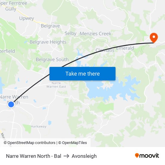 Narre Warren North - Bal to Avonsleigh map