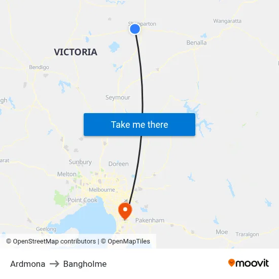 Ardmona to Bangholme map