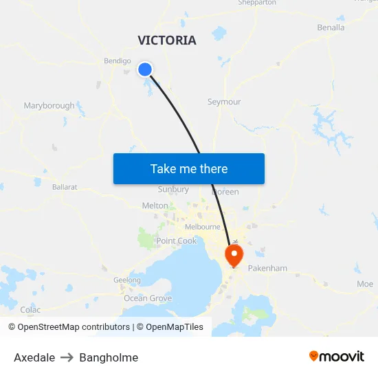 Axedale to Bangholme map