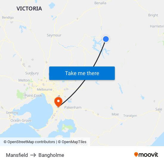 Mansfield to Bangholme map