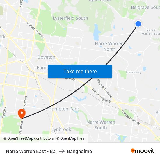 Narre Warren East - Bal to Bangholme map