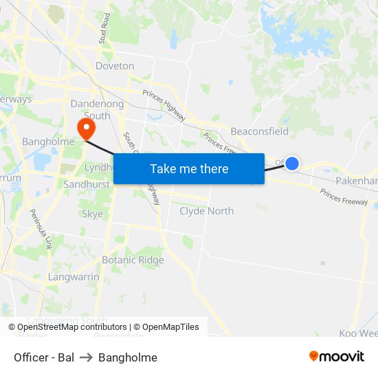 Officer - Bal to Bangholme map