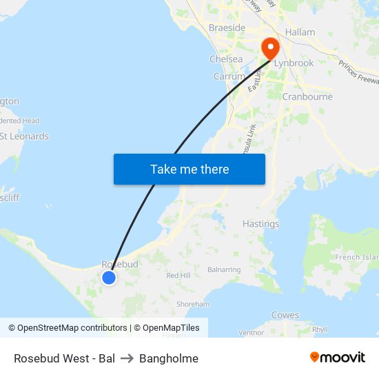 Rosebud West - Bal to Bangholme map