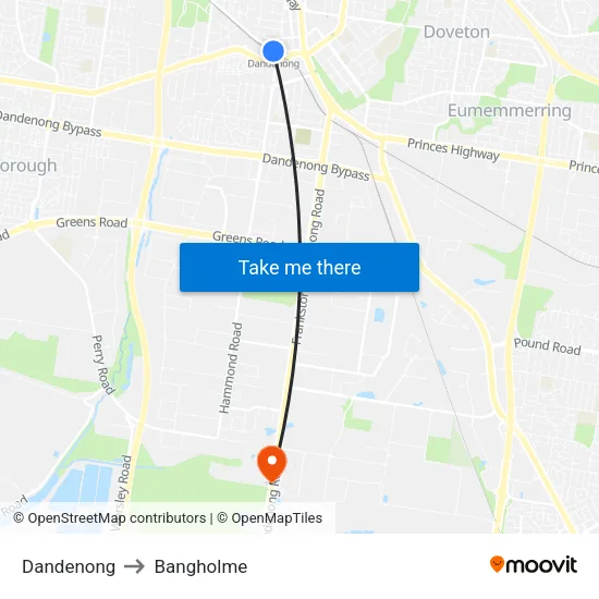 Dandenong to Bangholme map