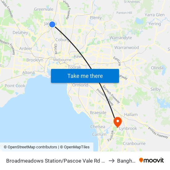 Broadmeadows Station/Pascoe Vale Rd (Broadmeadows) to Bangholme map