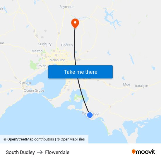 South Dudley to Flowerdale map