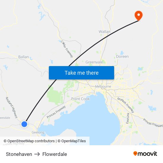 Stonehaven to Flowerdale map