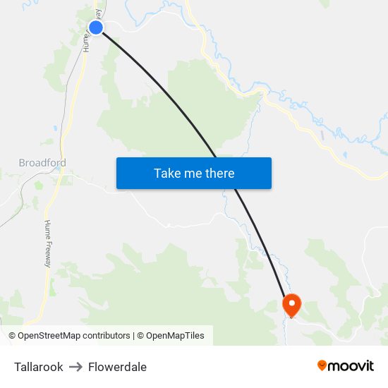 Tallarook to Flowerdale map