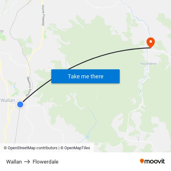 Wallan to Flowerdale map