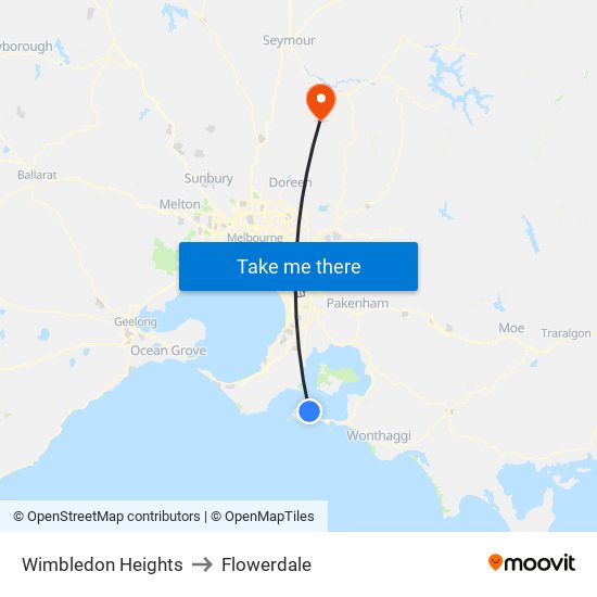 Wimbledon Heights to Flowerdale map