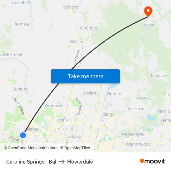 Caroline Springs - Bal to Flowerdale map