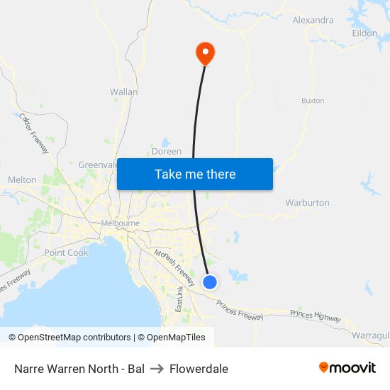 Narre Warren North - Bal to Flowerdale map