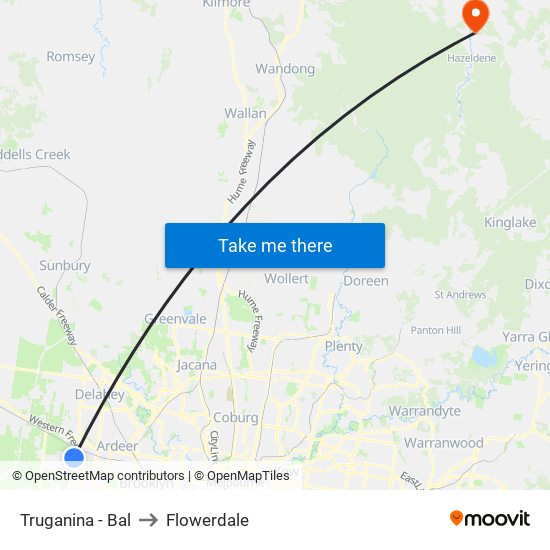 Truganina - Bal to Flowerdale map