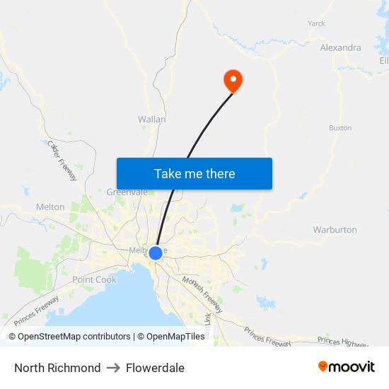 North Richmond to Flowerdale map