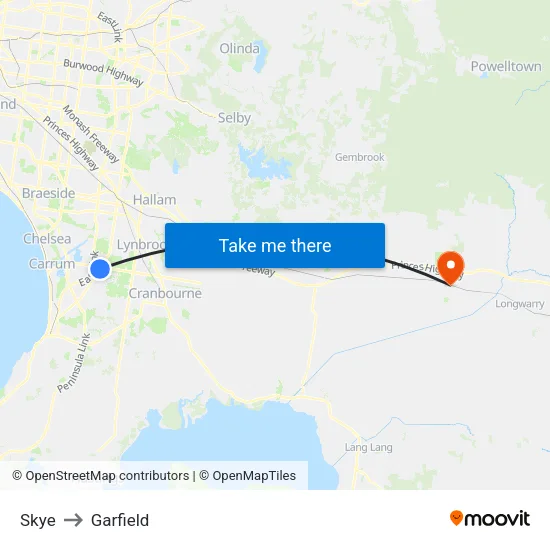 Skye to Garfield map