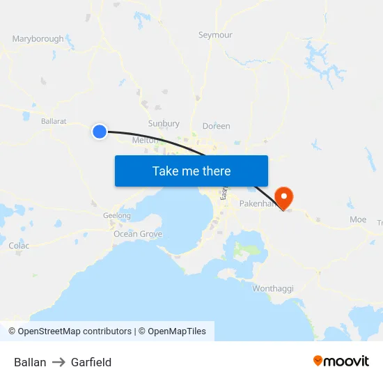 Ballan to Garfield map