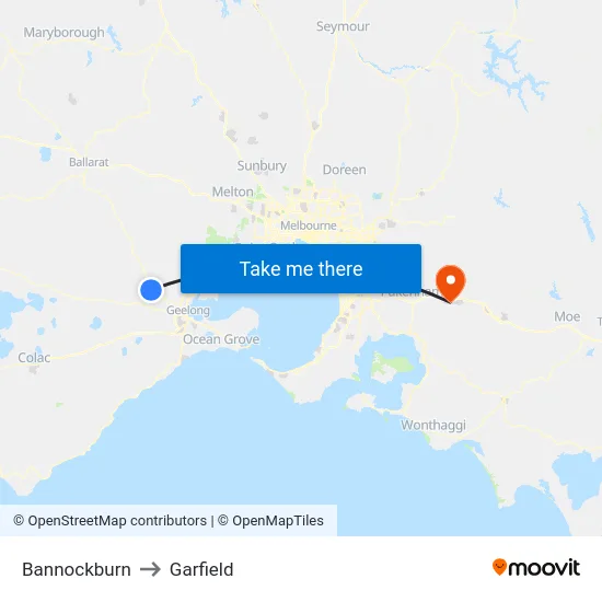 Bannockburn to Garfield map