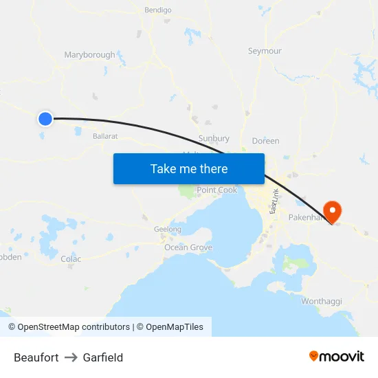 Beaufort to Garfield map