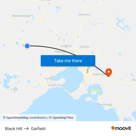 Black Hill to Garfield map