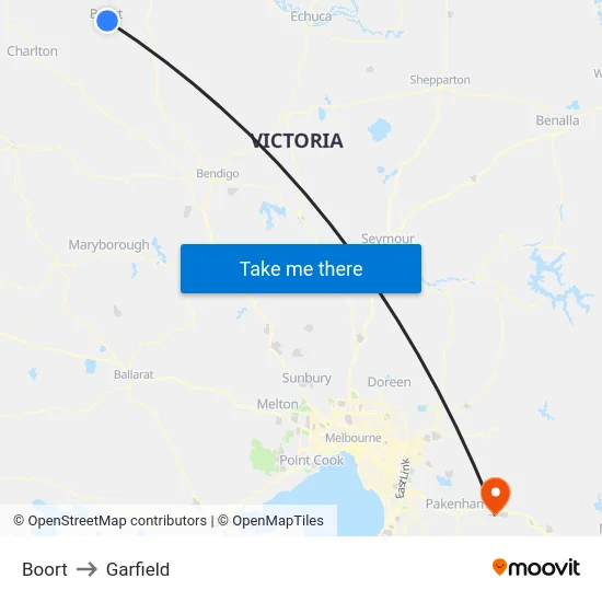 Boort to Garfield map