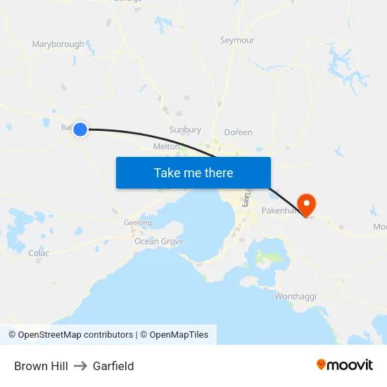 Brown Hill to Garfield map