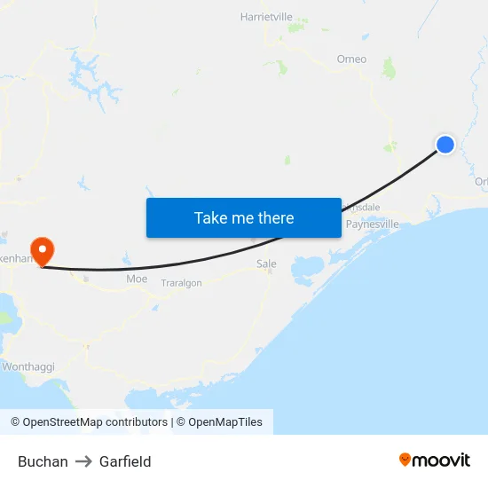 Buchan to Garfield map
