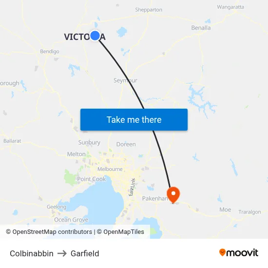 Colbinabbin to Garfield map
