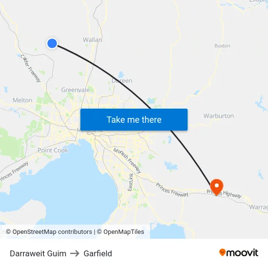 Darraweit Guim to Garfield map