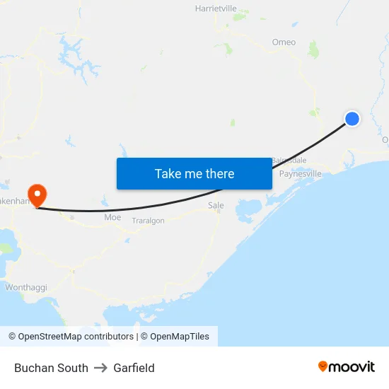 Buchan South to Garfield map