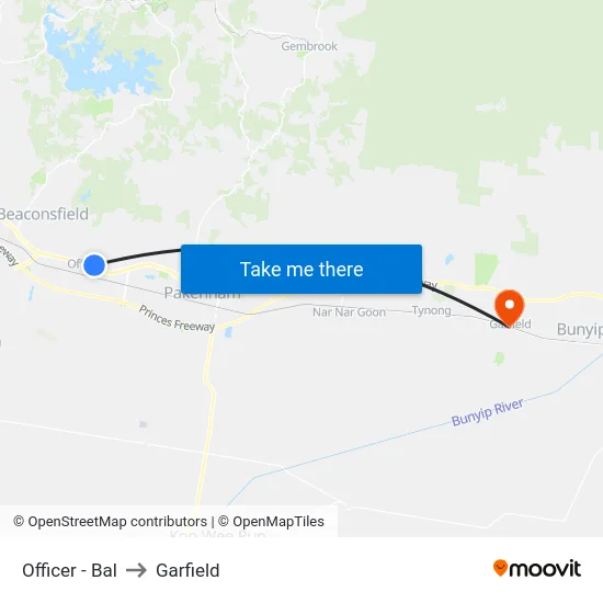 Officer - Bal to Garfield map