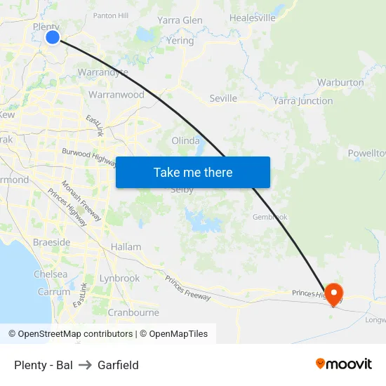 Plenty - Bal to Garfield map