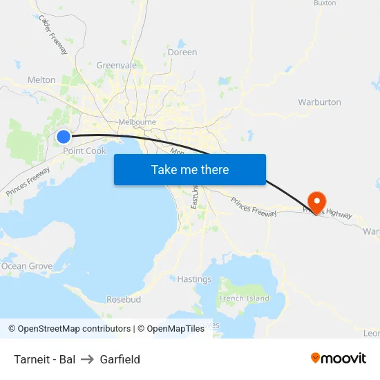 Tarneit - Bal to Garfield map