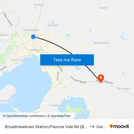 Broadmeadows Station/Pascoe Vale Rd (Broadmeadows) to Garfield map