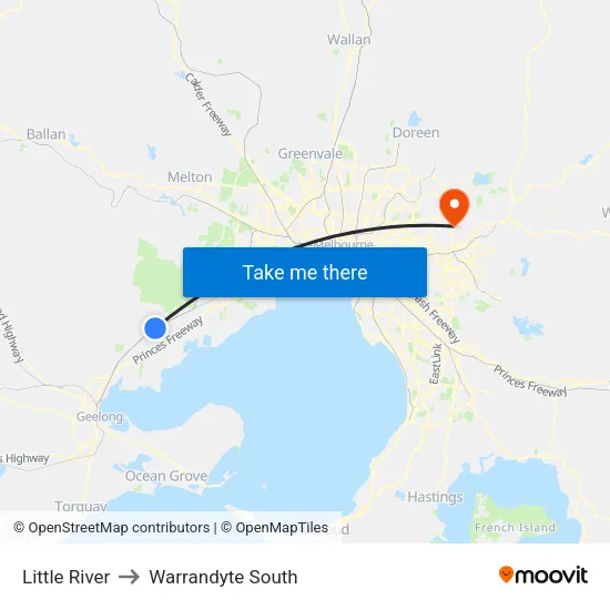 Little River to Warrandyte South map