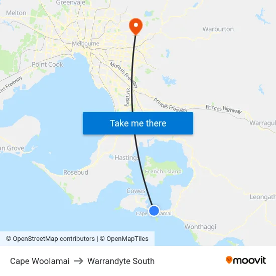 Cape Woolamai to Warrandyte South map