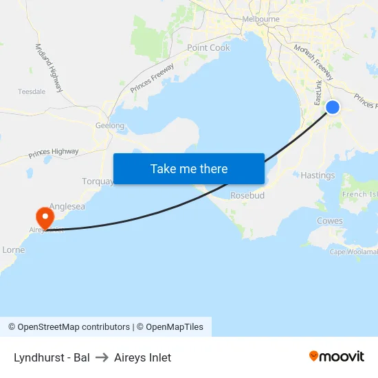 Lyndhurst - Bal to Aireys Inlet map