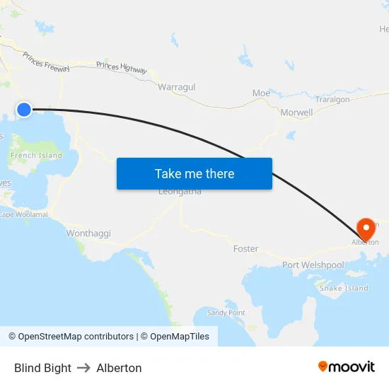 Blind Bight to Alberton map