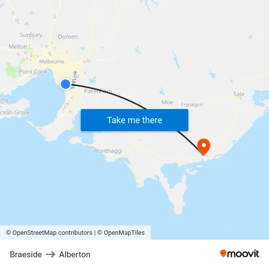 Braeside to Alberton map