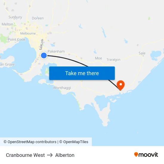 Cranbourne West to Alberton map