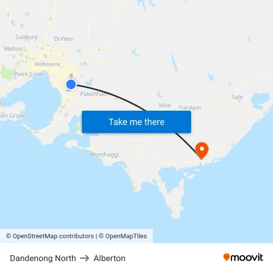 Dandenong North to Alberton map