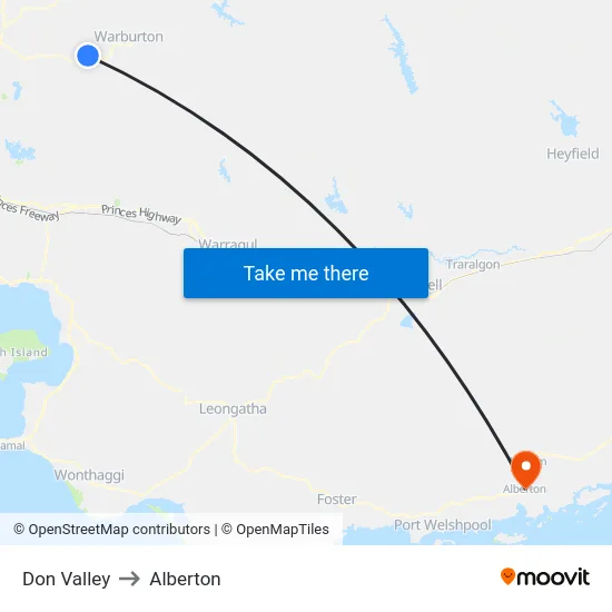 Don Valley to Alberton map