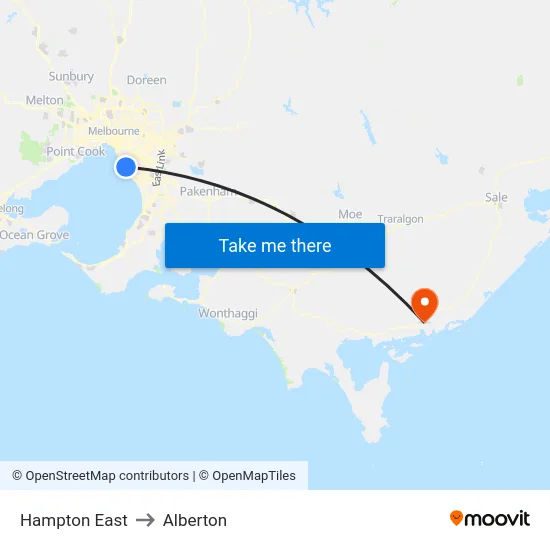 Hampton East to Alberton map