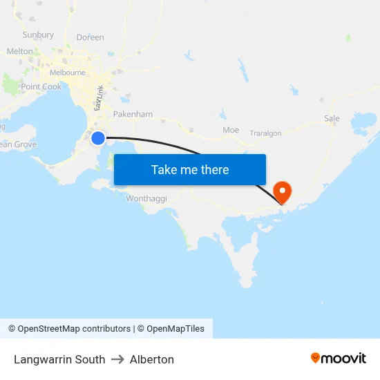 Langwarrin South to Alberton map